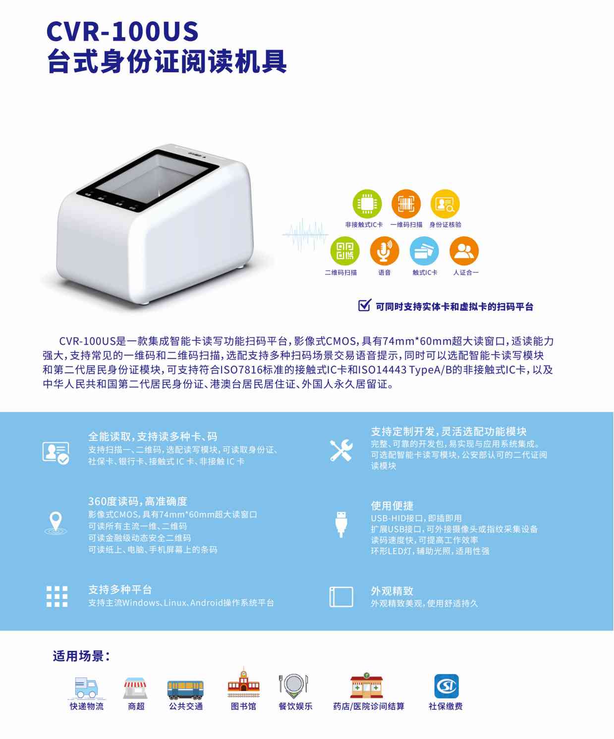 華視電子CVR-100US臺式身份證閱讀機(jī)具單頁-1